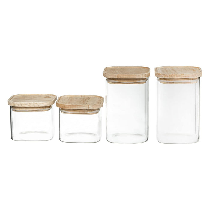 Set van 4 Potjes Secret de Gourmet Keuken Stapelbaar Glas
