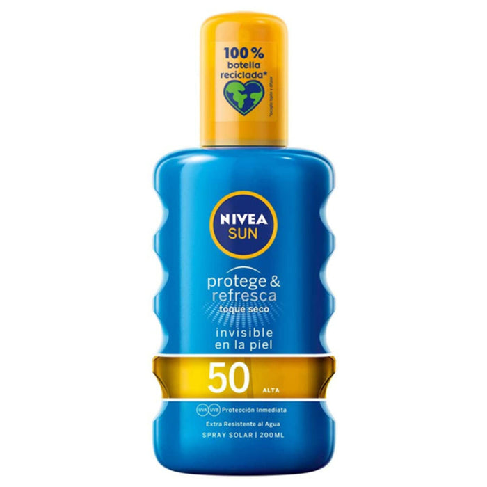 Zon Protector Spray PROTEGE & REFRESCA Nivea Spf 50 (200 ml) 50 (200 ml)