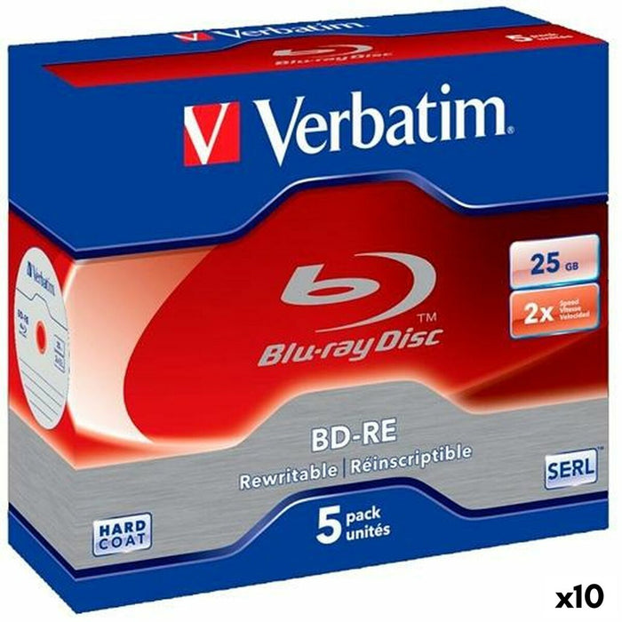 Blu-ray BD-RE Verbatim 25 GB 6x 5 Pièces (10 Unités)