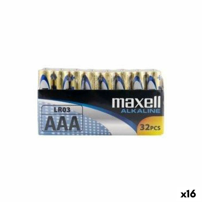 LR03 Alkalinebatterijen Maxell AAA (32 Onderdelen) (16 Stuks)