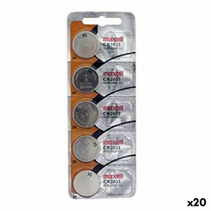 Lithium Knoopcelbatterijen Maxell 3 V CR2025 (5 Onderdelen) (20 Stuks)