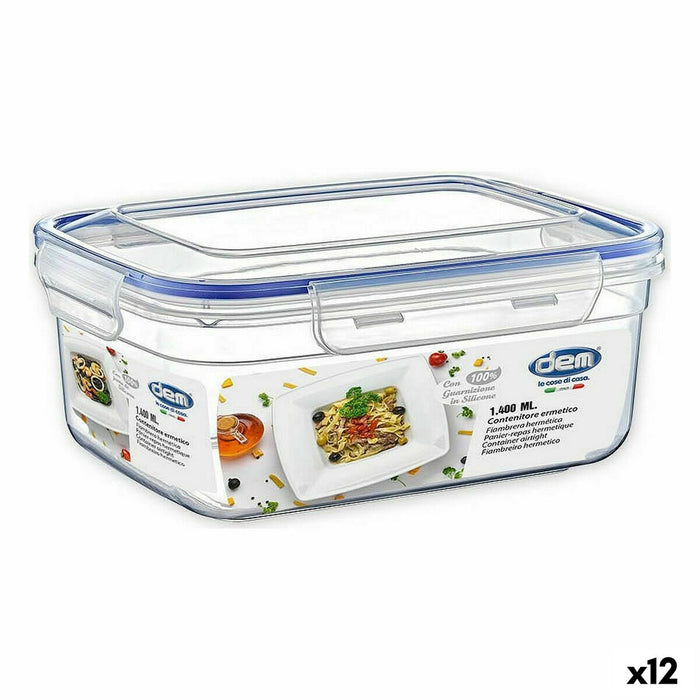 Hermetische Lunchtrommel Dem Rechthoekig 1,4 L 20 x 15 x 9 cm (12 Stuks)