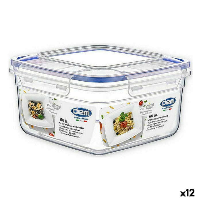 Hermetische Lunchtrommel Dem 900 ml 15 x 15 x 8 cm (12 Stuks)