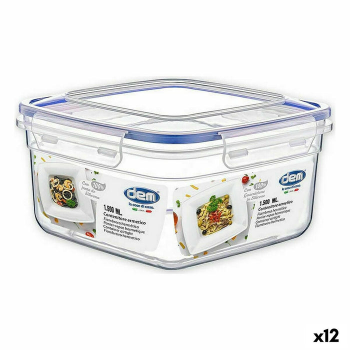 Hermetische Lunchtrommel Dem 1,5 L 18 x 18 x 10 cm (12 Stuks)