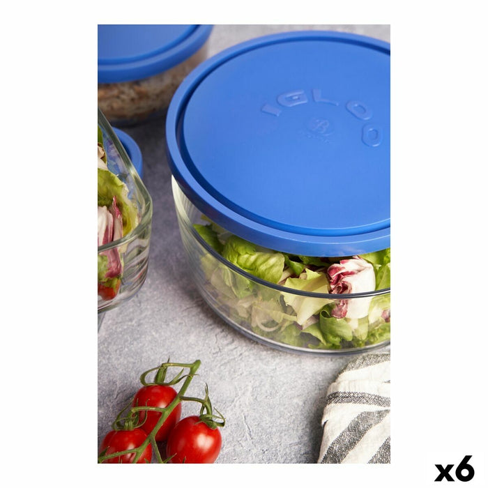 Lunchbox Borgonovo Igloo Blauw 2,2 L (6 Stuks) (Ø 22cm)
