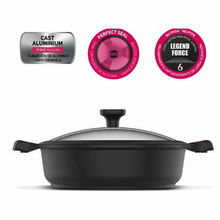 Kookpot met Deksel Taurus 980929000 Zwart Ø 28 cm