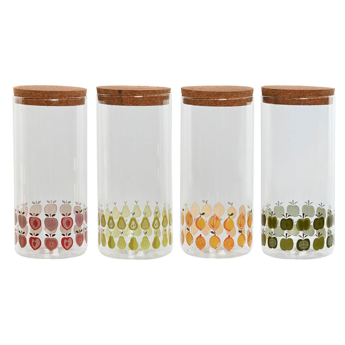 Tin Home ESPRIT Geel Groen Natuurlijk Kurk Siliconen Borosilicaatglas Shabby Chic 1,4 L (4 Stuks)