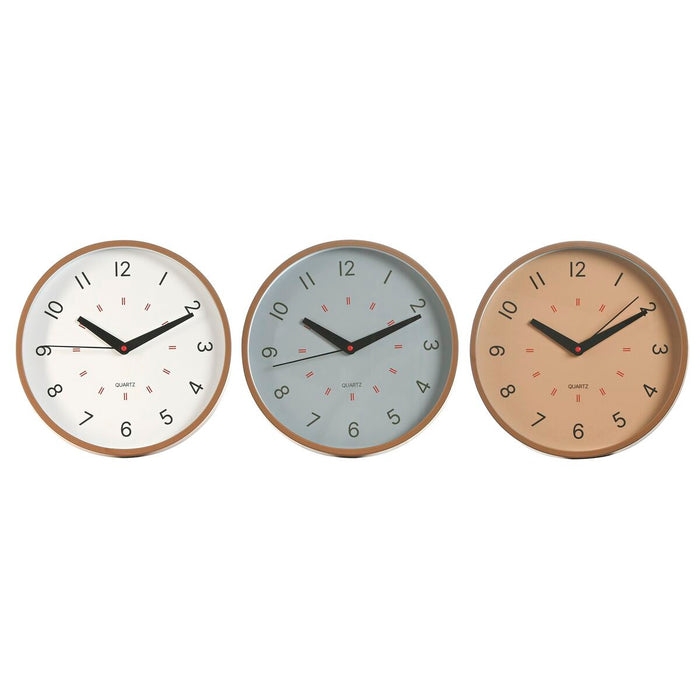 Wall Clock Home ESPRIT White Beige Grey PVC 30 x 4 x 30 cm (3 Units)