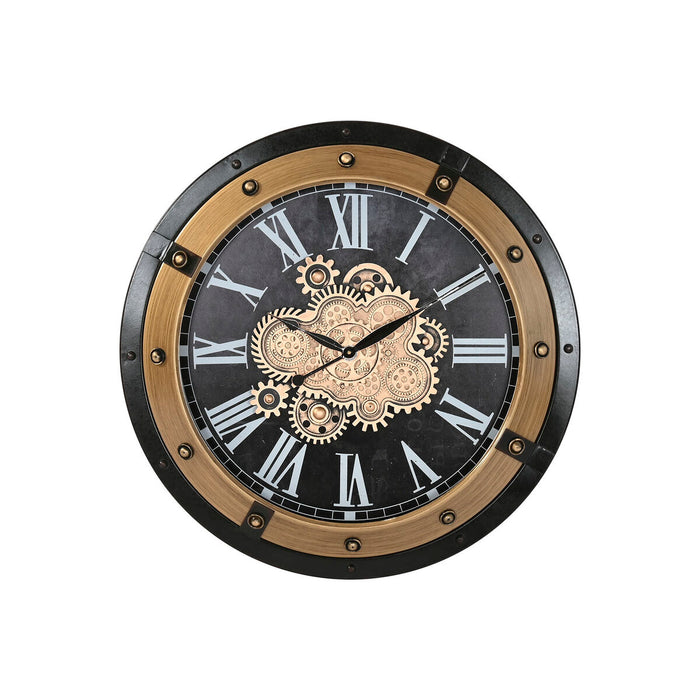 Wall Clock Home ESPRIT Black Golden Iron 80 X 8,5 X 80 cm