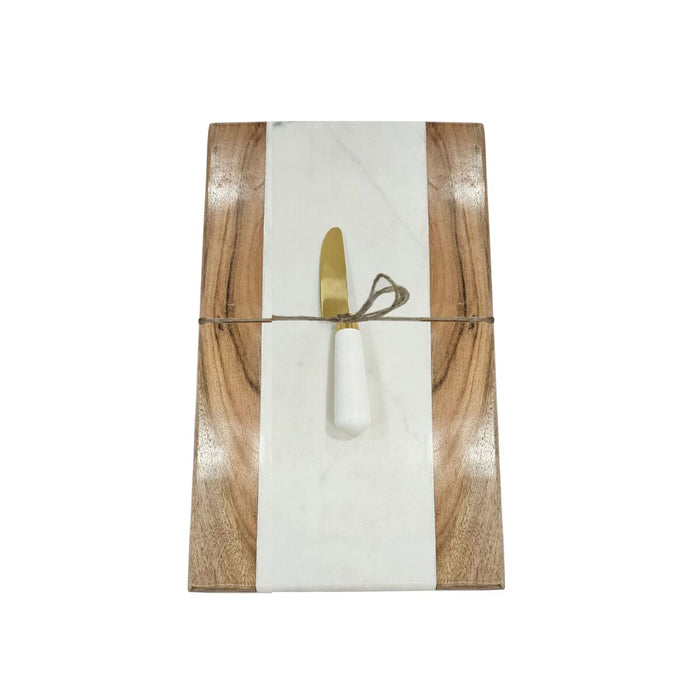 Planche à découper Home ESPRIT Blanc Naturel 38 X 23 X 2 CM