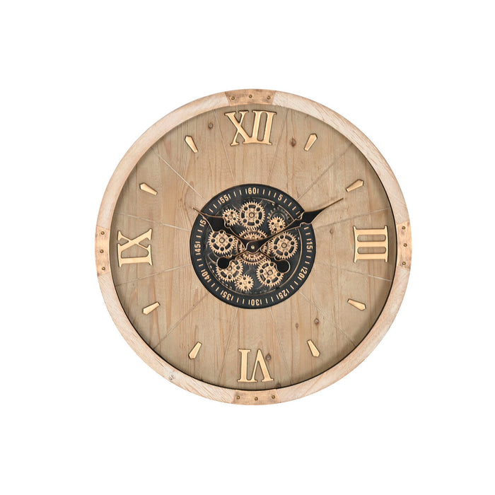 Horloge Murale Home ESPRIT Doré Naturel Verre Cottage 63,5 X 8 X 63,5 CM
