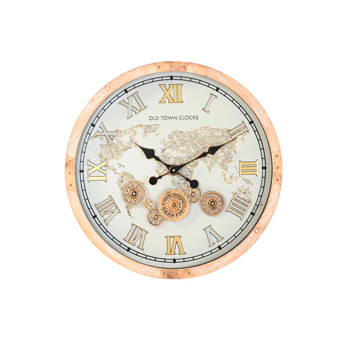 Horloge Murale Home ESPRIT Blanc Naturel Verre Vintage 63,5 X 8 X 63,5 CM