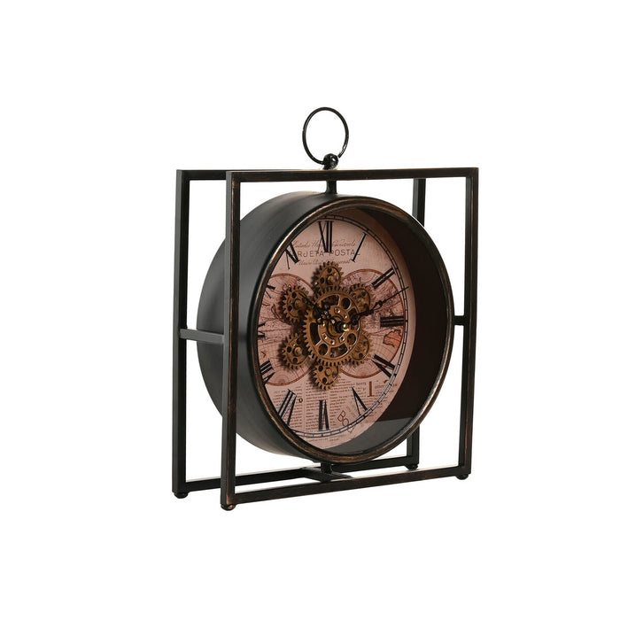 Tafelklok Home ESPRIT Zwart Gouden Vintage