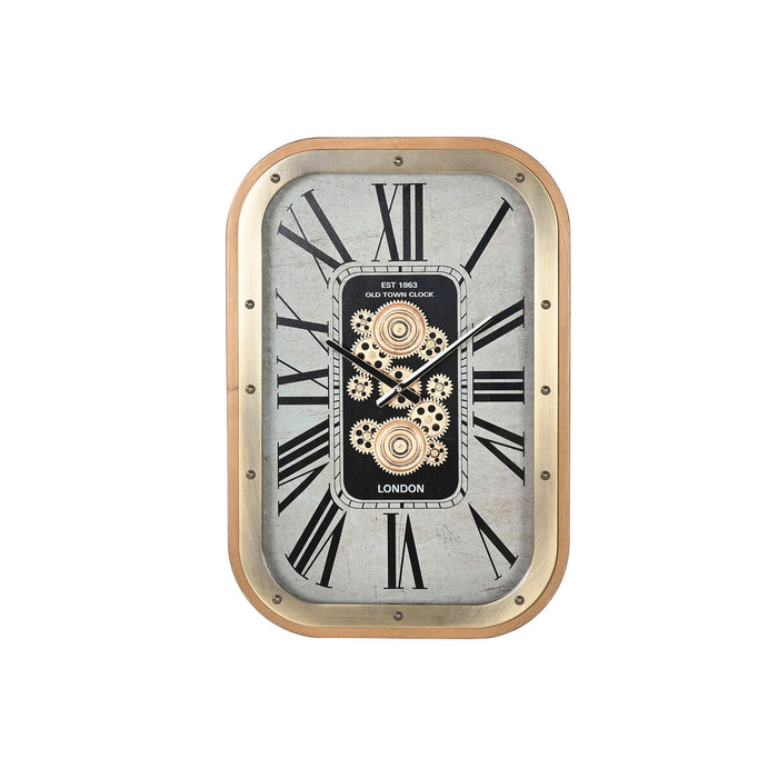 Wall Clock Home ESPRIT Beige Golden Crystal Iron Glam 43 X 8,5 X 63 CM