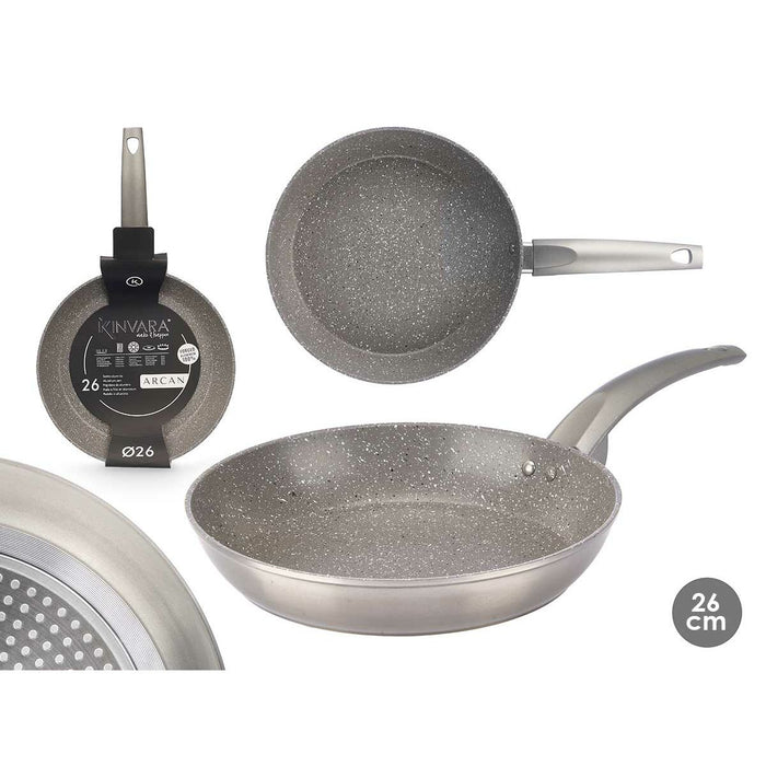 Antiaanbakpan Kinvara 4 4 Zilverkleurig Aluminium 26 cm Inductie