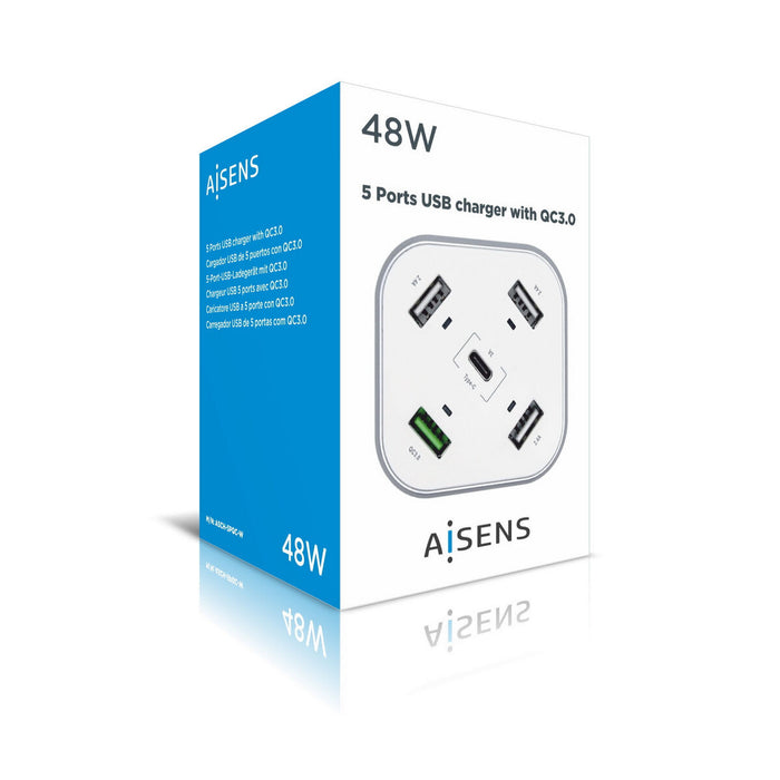 USB Oplader Aisens Wit