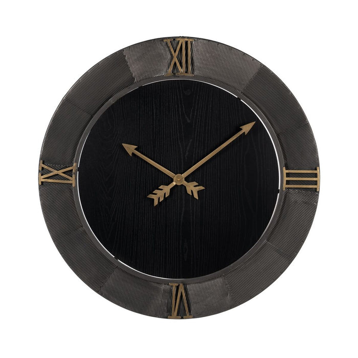 Muurklok Zwart Gouden Ijzer Hout MDF 80 x 2,5 x 80 cm