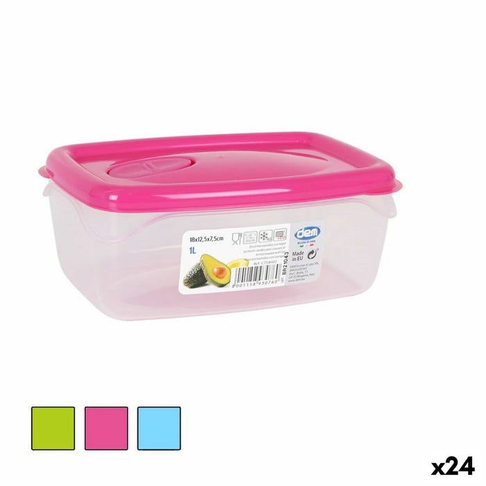 Hermetische Lunchtrommel Dem Rechthoekig 18 x 12,5 x 7,5 cm (24 Stuks)