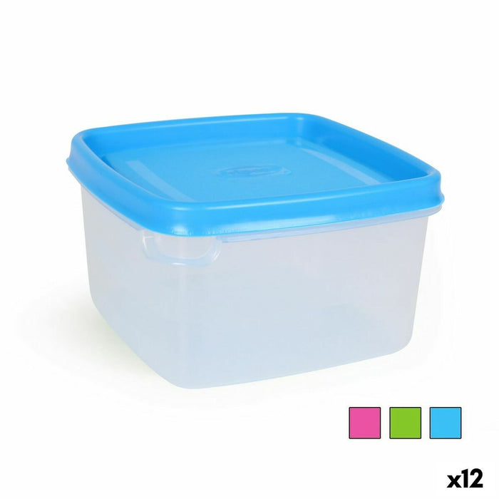 Vierkante Lunchtrommel met Deksel 500 ml Vierkant 12 x 12 x 7 cm (12 Stuks)