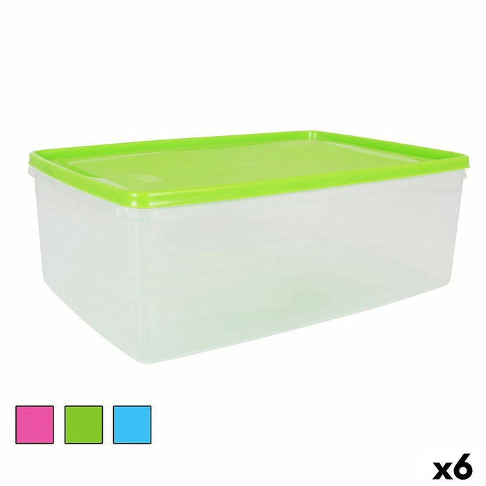 Rechthoekige lunchbox met deksel Rechthoekig 8 L 36 x 24,5 x 13 cm (6 Stuks)