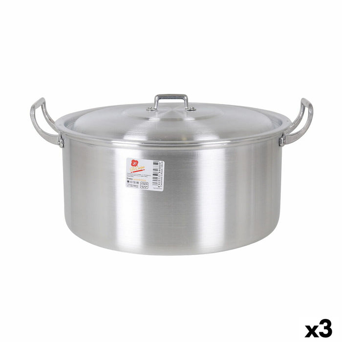 Kookpot met Deksel Aluminium 41 x 33 x 19 cm (3 Stuks)