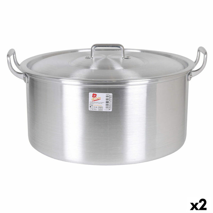 Kookpot met Deksel Aluminium 49 x 41 x 24 cm (2 Stuks)