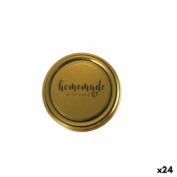 Set deksels Sarkap Homemade Gouden 6 Onderdelen 6,6 x 0,8 cm (24 Stuks)