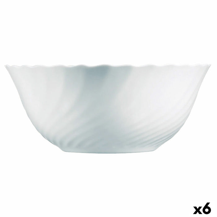 Saladekom Luminarc Trianon Wit Glas (24 cm) (6 Stuks)