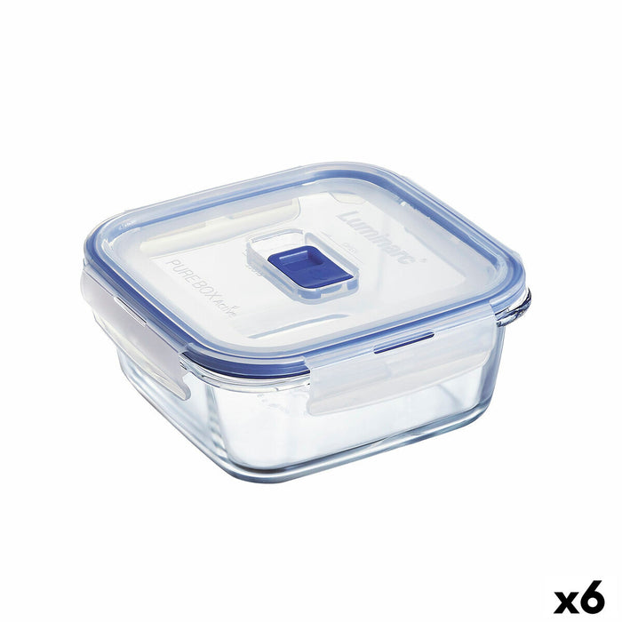 Hermetische Lunchtrommel Luminarc Pure Box Active 760 ml Tweekleurig Glas (6 Stuks)