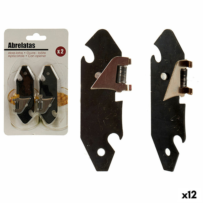 Blikopener 25906 25906 Zwart Zilverkleurig 1 x 15 x 9 cm 9 x 15 x 1,5 cm (12 Stuks)