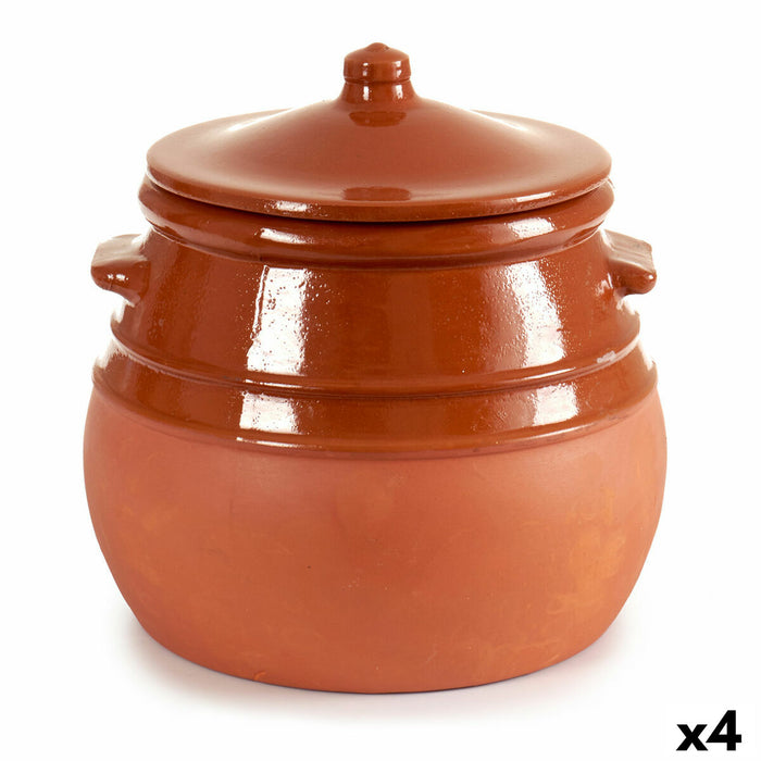 Casserole with Lid La Dehesa Baked clay 3,5 L 23 x 22 x 23 cm 23 x 23 x 23 cm (4 Units)