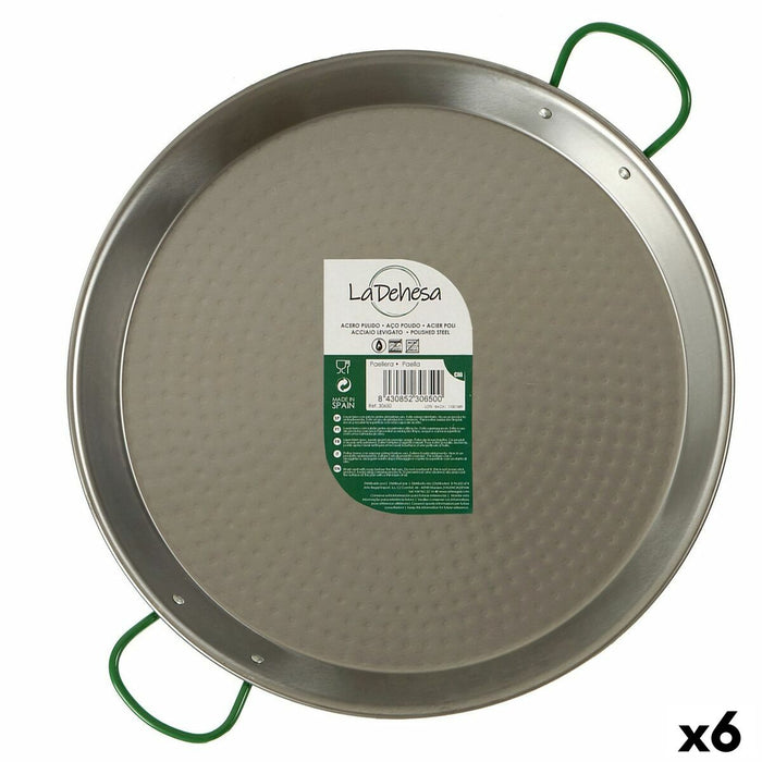 Pan La Dehesa Silver Polished Steel Ø 34 cm 44,5 x 5 x 34,5 cm 34,5 x 5 x 44,5 cm (6 Units)