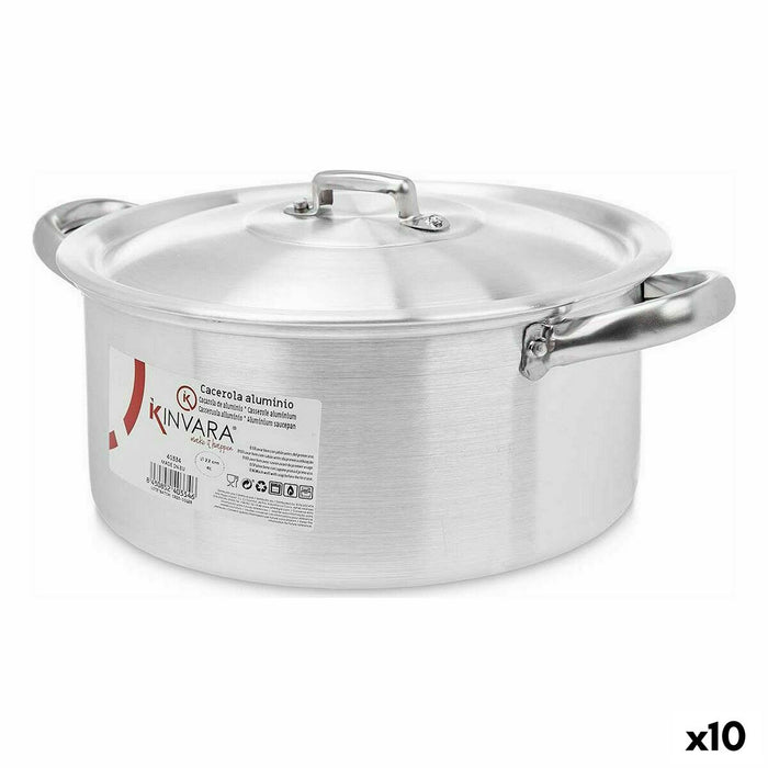 Casserole with lid Kinvara Silver 4 L 31 x 13 x 24 cm 24 x 13 x 31 cm (10 Units)