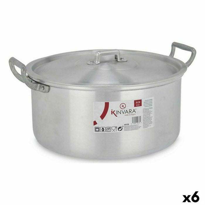 Casserole with lid Kinvara Silver 6,5 L 35 x 16 x 28 cm (6 Units)