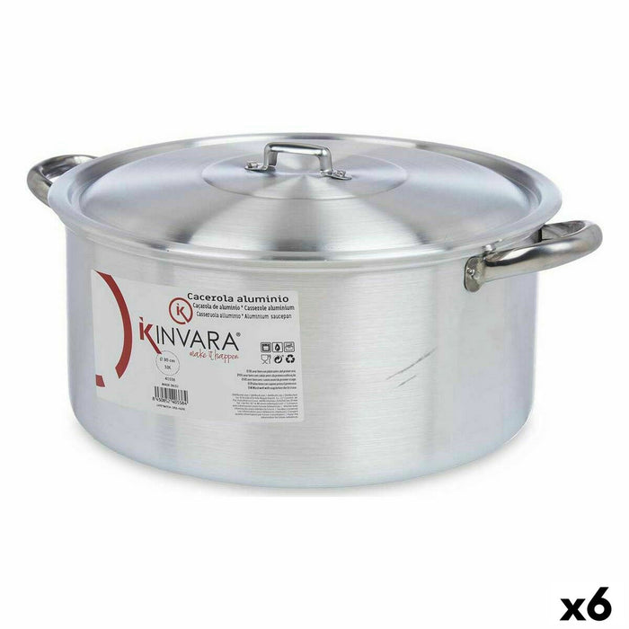 Casserole with lid Kinvara Silver 10 L 40 x 18 x 32 cm 40 x 18 x 32,3 cm (6 Units)