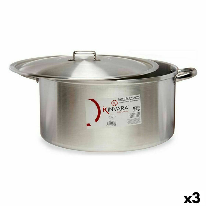Casserole with lid Kinvara Silver 53 x 24 x 43 cm (3 Units)