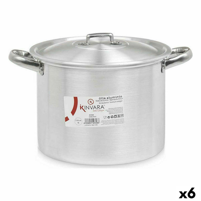 Casserole with Lid Kinvara Silver Aluminium 31 x 20 x 24 cm (6 Units)