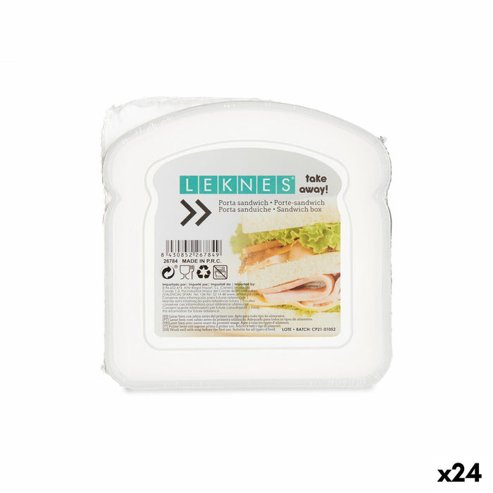 Broodtrommel Leknes 47034E 47034E Transparant Polypropyleen Plastic 410 ml (24 Stuks)