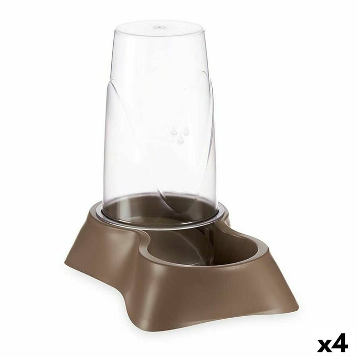 Pet feeding dish Mascow Brown polypropylene 3,5 L 21,5 x 32,5 x 32,5 cm Dispenser (4 Units)