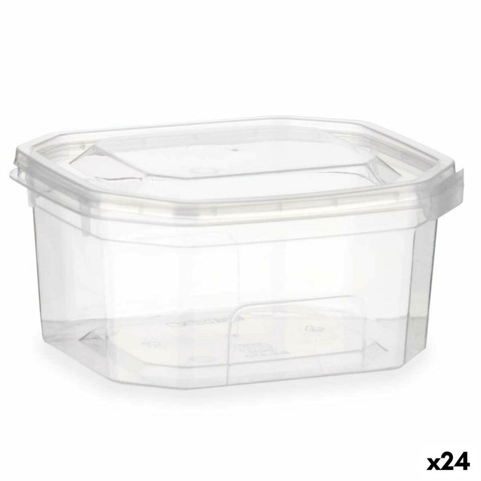 Rechthoekige lunchbox met deksel Leknes BS370ROI BS370ROI Transparant Polypropyleen 370 ml (24 Stuks)
