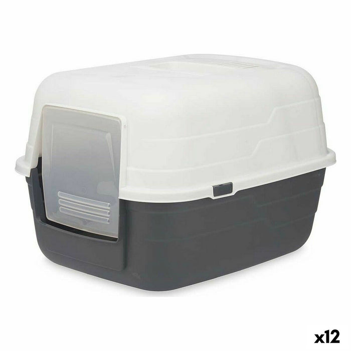 Cat Litter Box Mascow Grey Anthracite Plastic 48 x 32 x 38 cm (12 Units)