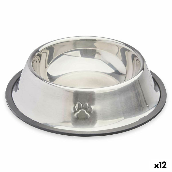 Dog Feeder Mascow Grey Silver Rubber Metal 22 x 5 x 22 cm 22 x 6 x 22 cm (12 Units)