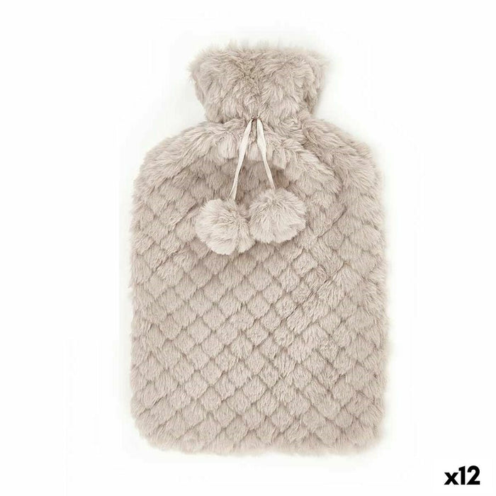 Hot Water Bottle Gift Decor Beige Plastic 1,8 L (12 Units)