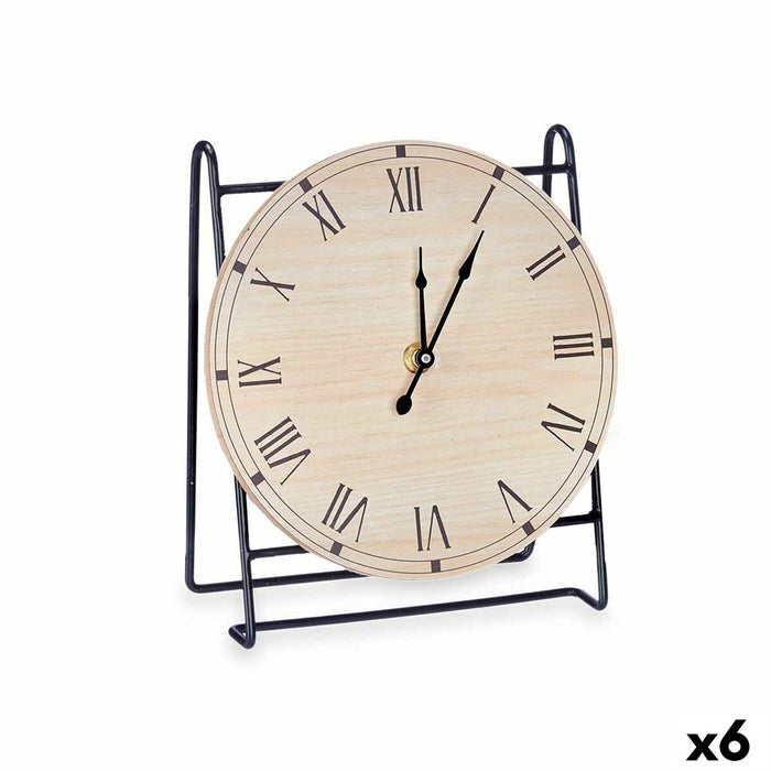 Horloge de table Gift Decor Noir Bois (6 Unités)