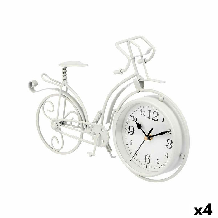 Horloge de table Gift Decor Blanc Bicyclette (4 Unités)