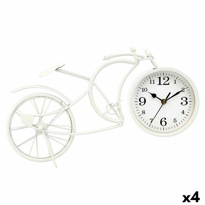 Table clock Gift Decor White Bicycle (4 Units)
