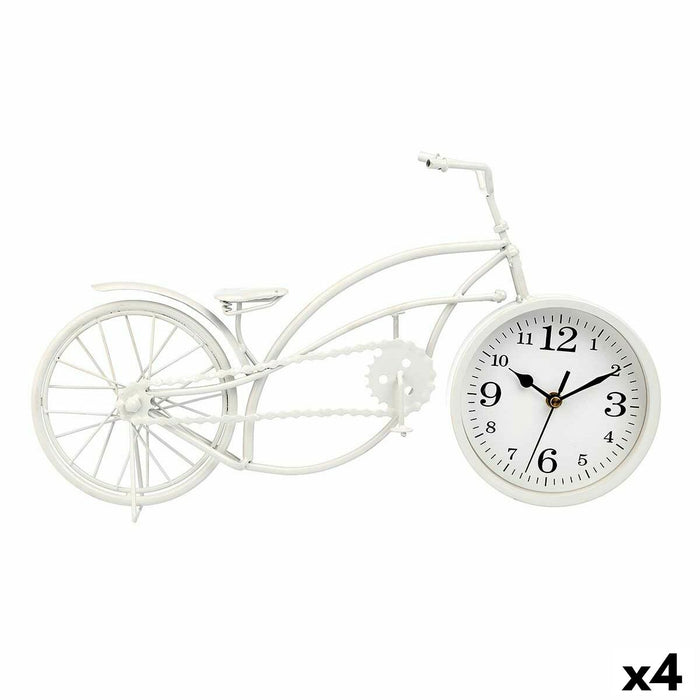 Table clock Gift Decor White Bicycle (4 Units)