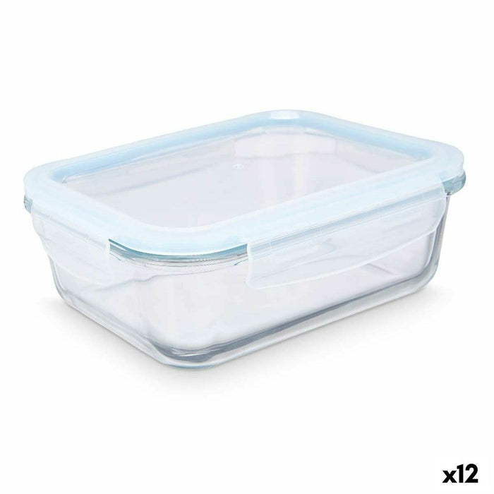 Lunchbox Vivalto 90549 90549 Transparant Siliconen Polypropyleen Borosilicaatglas 1 L 1L (12 Stuks)