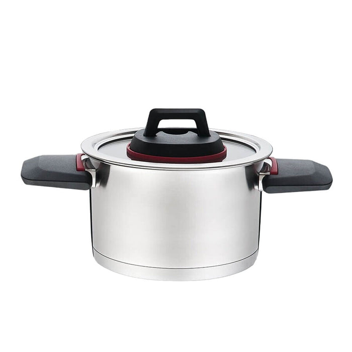 Marmite avec couvercle Feel Maestro MR-3530-16 Noir Rouge Acier Acier inoxydable Plastique Ø 16 cm 1,6 L