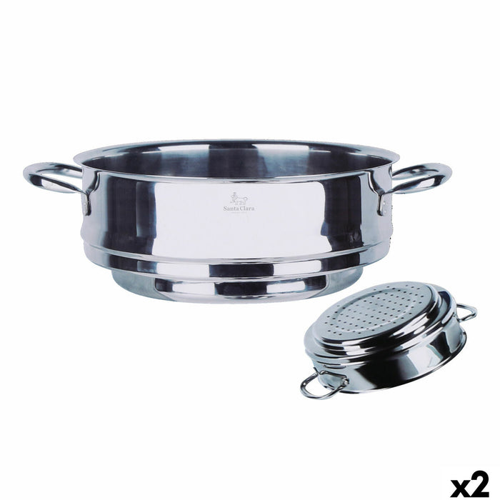 Stoomoven met braadpan Santa Clara Santa clara Ø 25,7 x 34 x 9,5 cm (2 Stuks)